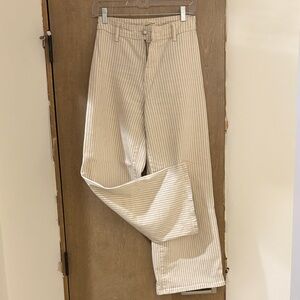 Universal Thread Beige Striped Wide Leg Pants